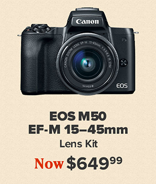 EOS M50 EF-M 15–45 mm Lens Kit front