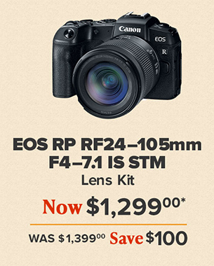 EOS RP RF24–105mm F4–7.1 IS STM Lens Kit front